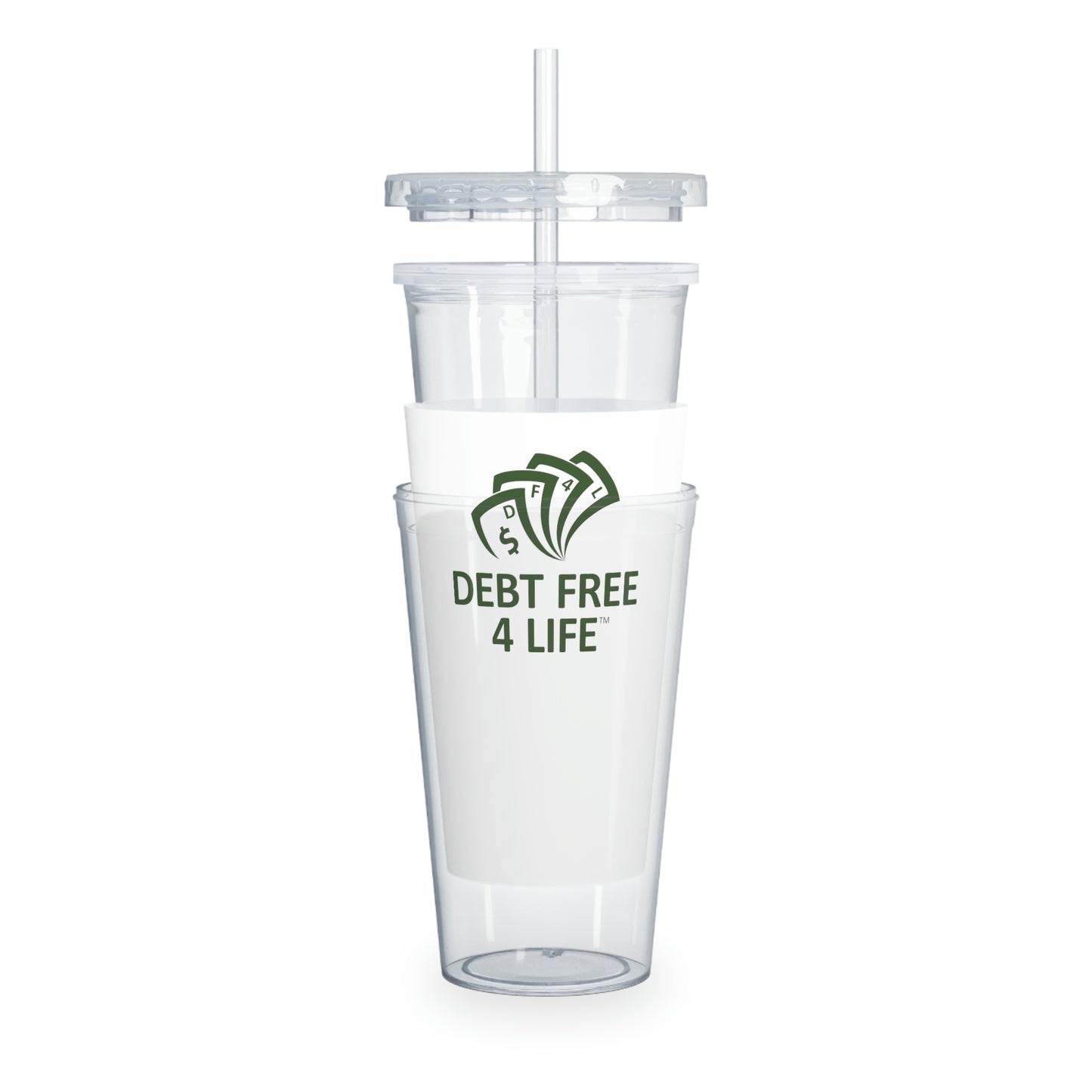 Plastic Tumbler with Straw